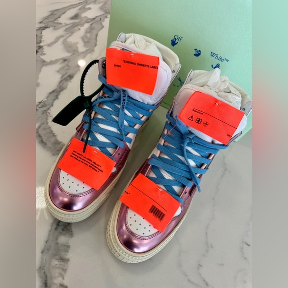 Off-White 3.0 Off Court Mirror Pink High Top Sneakers - Picture 2 of 10